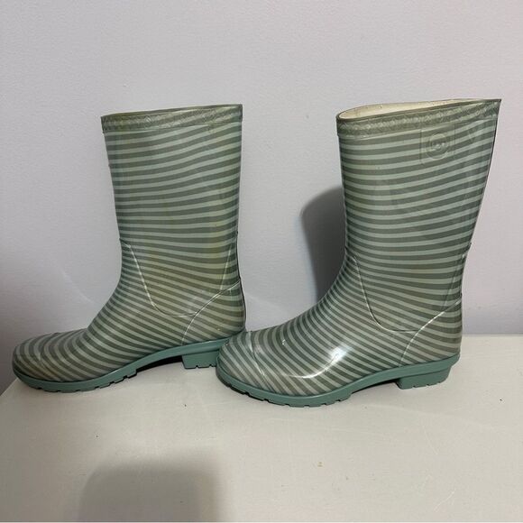 Ugg girls green stripe rain boots size 5 - Picture 2 of 7